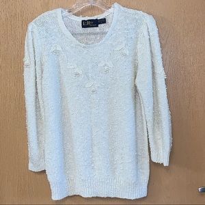 LeRoy Knitwear Vintage Sweater Embellished with Faux Pearls